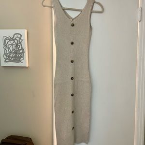 Tan midi body con summer dress